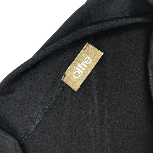 Oltre Black One Shoulder Midi Dress Sz M - Picture 5 of 5